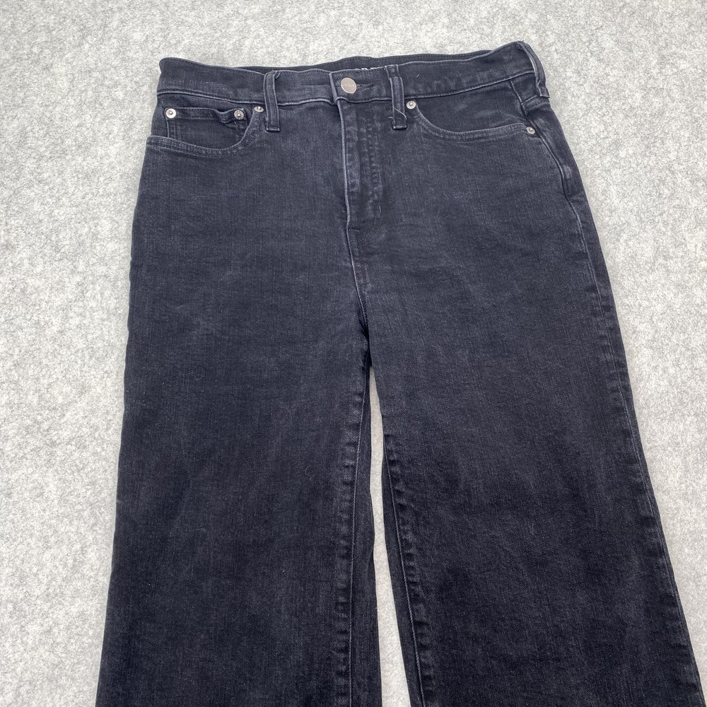J.Crew '96 Slim Wide Jeans Womens 28 (30x24) Black High Rise Wide Leg Denim